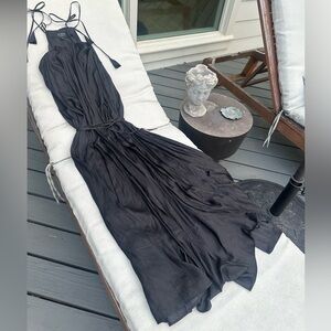 J. Crew Collection Rosaline Black Sleeveless Maxi Sundress